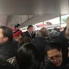 Photo: Giant De Blasio Squeezes Into Packed Subway Train